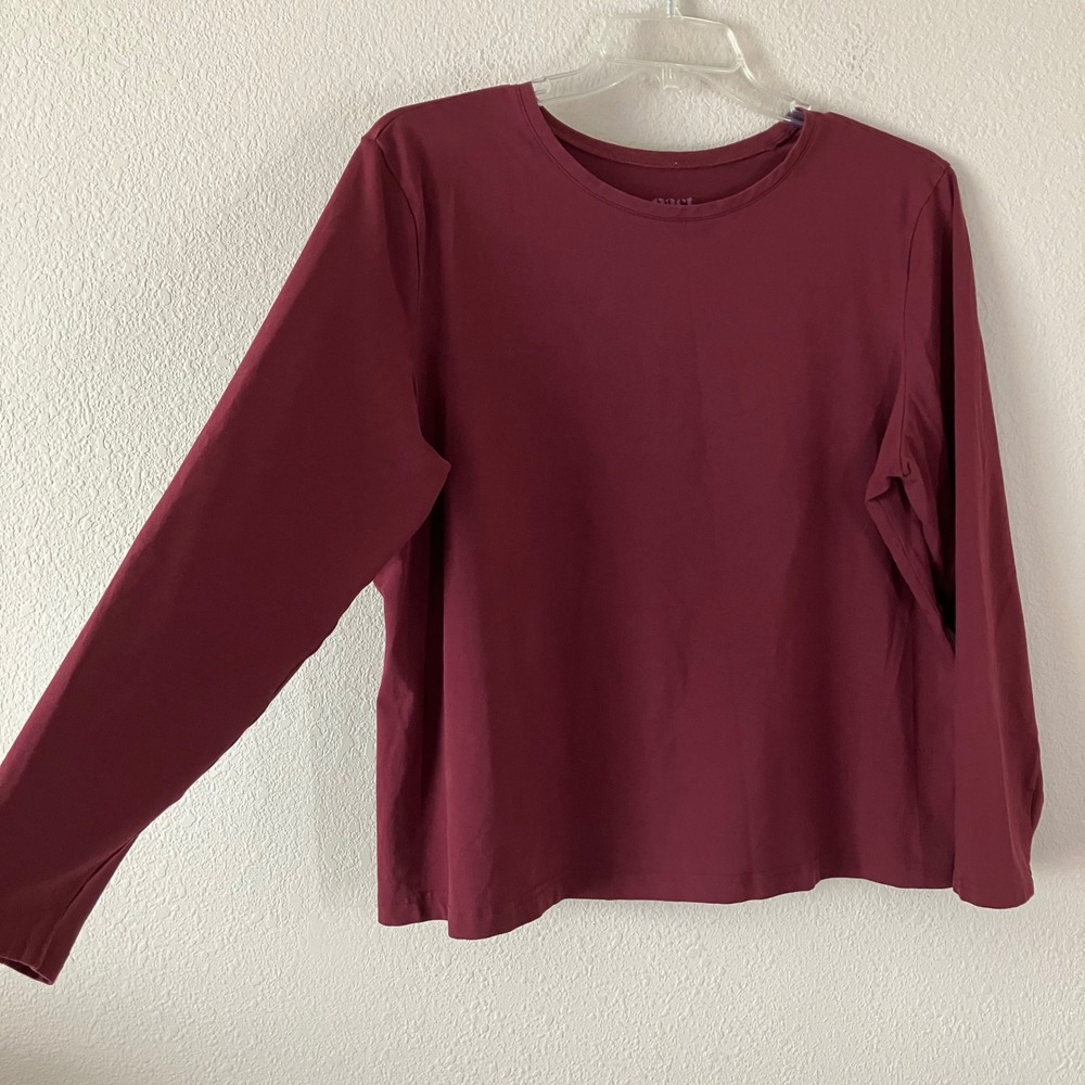PACT Organic Cotton Long Sleeve Tee XXL Gorpcore Minimalist Loungewear Burgundy